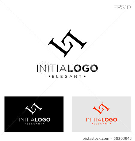 monogram initial l, ll, l logo template black 58203943