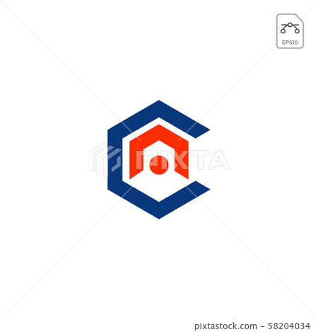 initial AC, CA, A, C Logo template 58204034