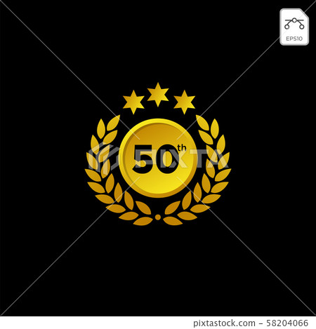 anniversary emblem 1-99 gold luxury vector 58204066
