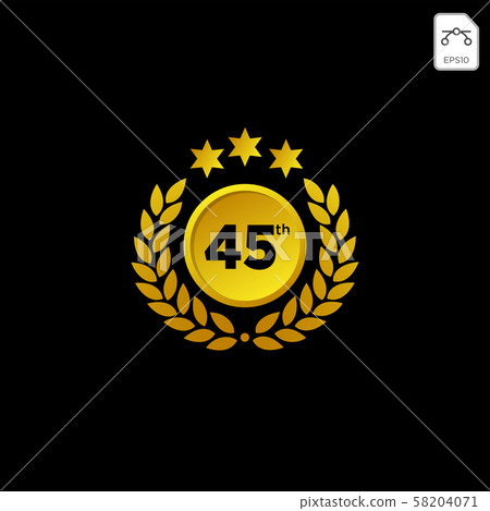 anniversary emblem 1-99 gold luxury vector 58204071