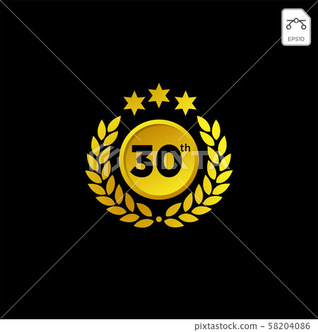 anniversary emblem 1-99 gold luxury vector 58204086