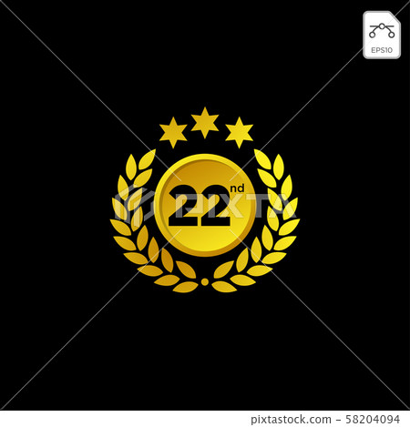 anniversary emblem 1-99 gold luxury vector 58204094