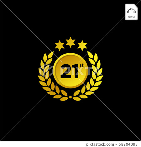 anniversary emblem 1-99 gold luxury vector 58204095