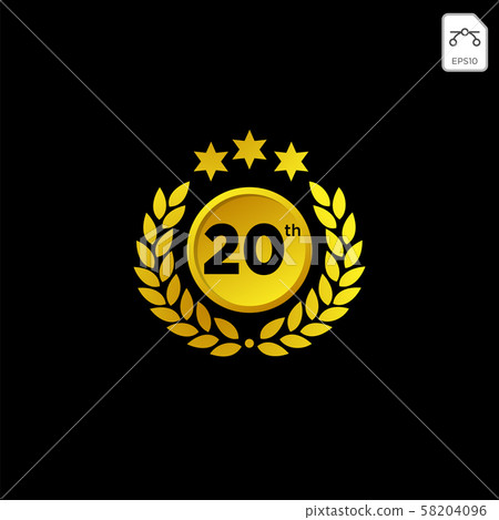 anniversary emblem 1-99 gold luxury vector 58204096