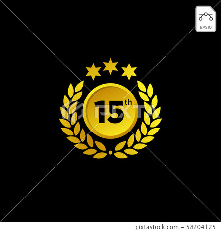 anniversary emblem 1-99 gold luxury vector 58204125