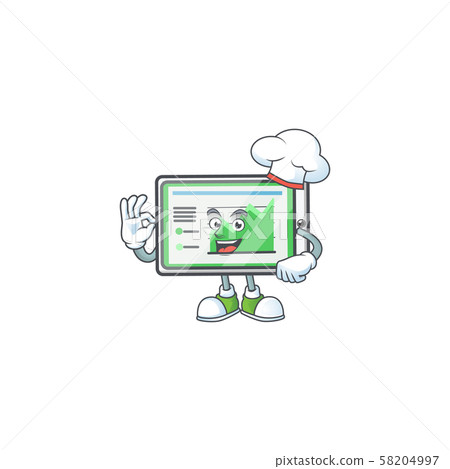 Chef up chart horizontal table cartoon mascot style. Chef up chart horizontal table cartoon mascot style. 58204997