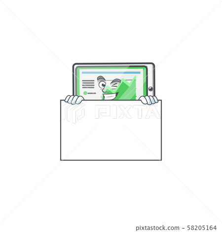 Grinning with board up chart horizontal table for report. 58205164