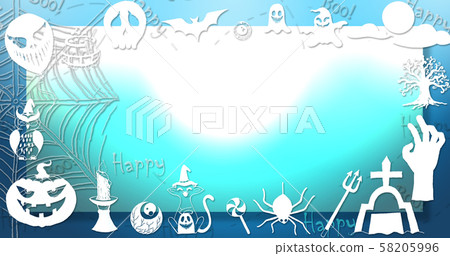 Beautiful halloween background for your work template about halloween day on blue background. Beautiful halloween background for your work template about halloween day on blue background. 58205996