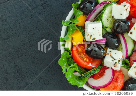 Healthy vegetable greek salad 58206089