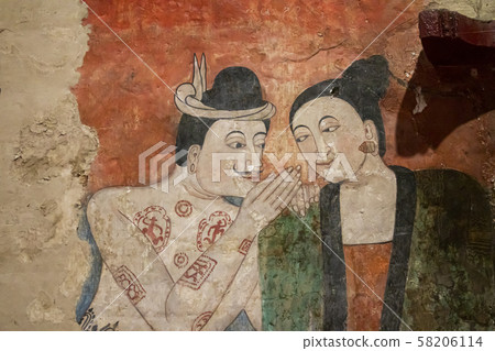 The famous mural painting of a man whispering to 58206114