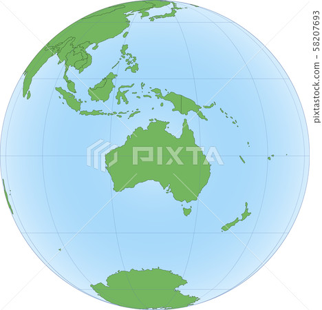 Topographic map of Australia on the Globe Topographic map of Australia on the Globe 58207693