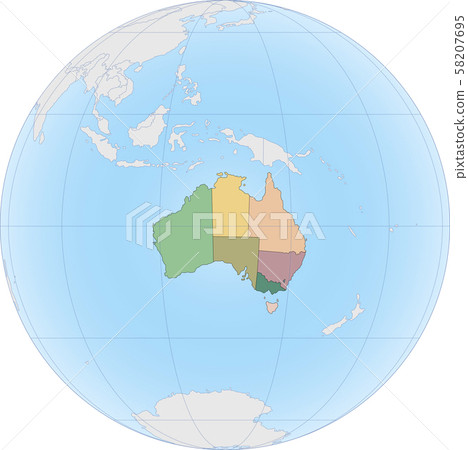 Topographic map of Australia on the Globe Topographic map of Australia on the Globe 58207695