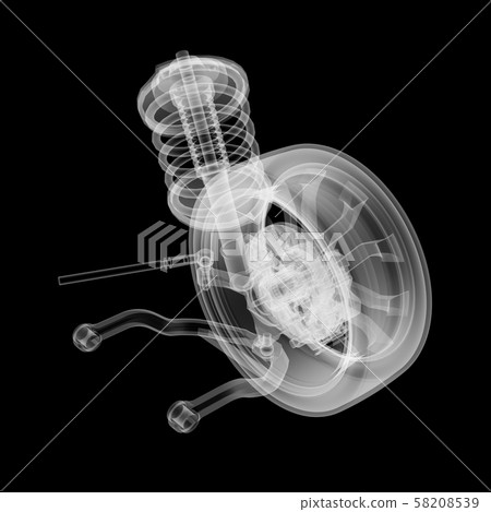 X-ray Car suspension and brake disk X-ray Car suspension and brake disk 58208539