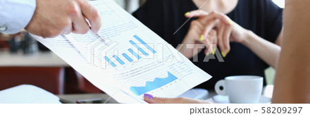 businessmen meet in cafe discuss documents businessmen meet in cafe discuss documents 58209297
