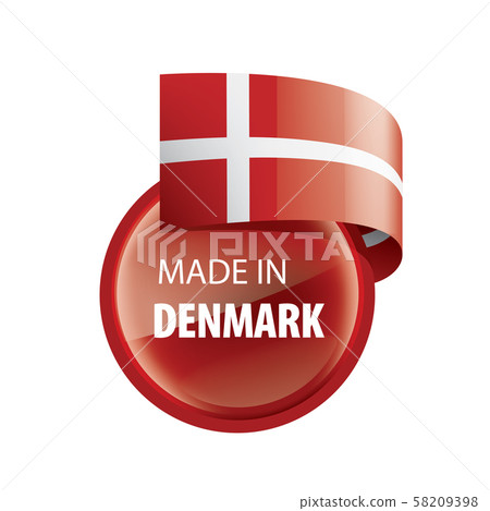 Denmark flag, vector illustration on a white background 58209398