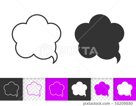 Speech Bubble simple badge black line vector icon 58209880