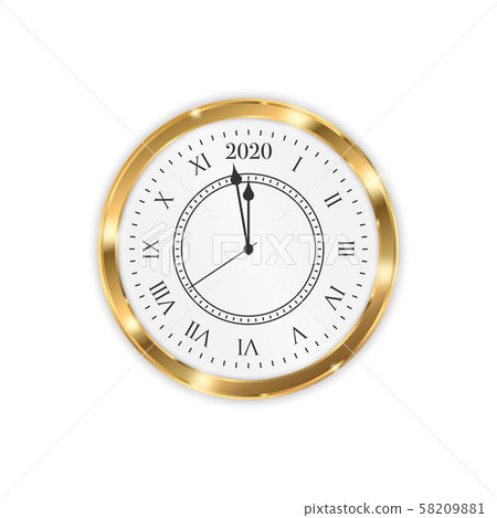 New Year 2020 clock. Clock with 2020 countdown midnight 58209881