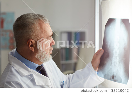 Radiologist working with x-ray image 58210042