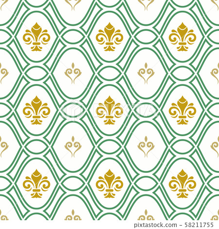 Seamless Vector Pattern With Royal Lilies 58211755