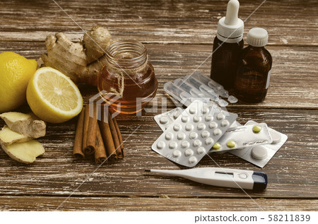 Natural medicine vs conventional medicine concept. Natural medicine vs conventional medicine concept. 58211839