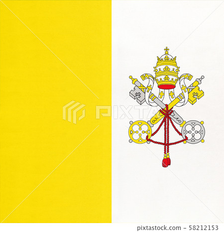 Vatican national fabric flag, textile background. 58212153