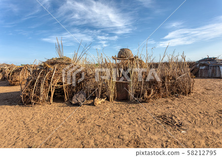 Dassanech village, Omo river, Ethiopia Dassanech village, Omo river, Ethiopia 58212795
