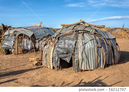Dassanech village, Omo river, Ethiopia 58212797