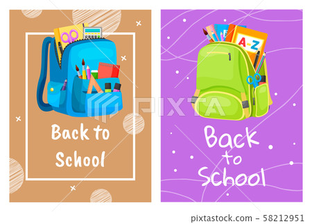 Colored School Backpack Back to School 58212951