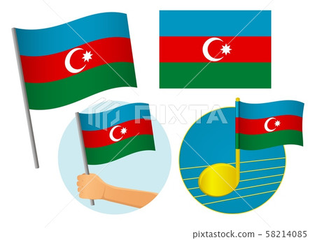 Azerbaijan flag icon set Azerbaijan flag icon set 58214085
