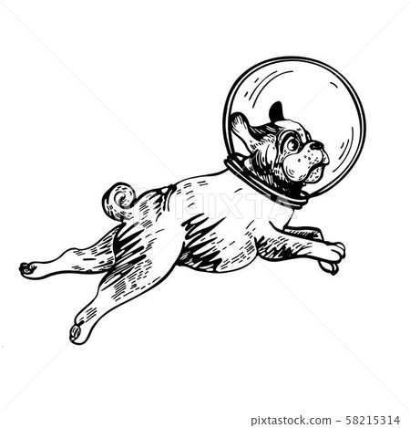 astronaut dog drawing