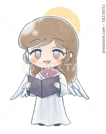 Hand drawn style, singing angel 2 58216552