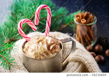 Christmas Homemade Peppermint Hot Chocolate with 58216604