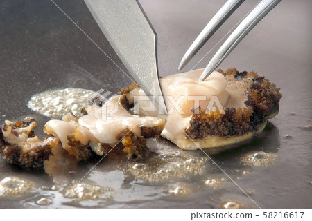 鐵板燒鮑魚，鮑魚鐵板燒，優質海鮮鐵板燒，豪華清酒碗 58216617