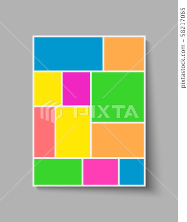 Vector template collage eleven frame photo part. Vector template collage eleven frame photo part. 58217065