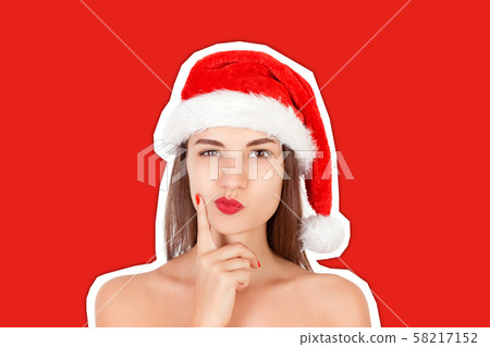 portrait of thinking and reflecting girl in a 58217152