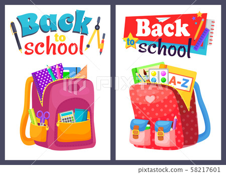 Colored School Backpack Back to School 58217601
