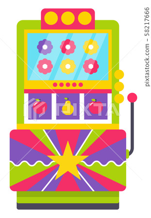 Retro Machine with Joystick with Colorful Flowers Retro Machine with Joystick with Colorful Flowers 58217666