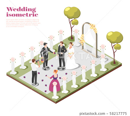 Wedding Ceremony Isometric Composition - Stock Illustration [58217775 ...