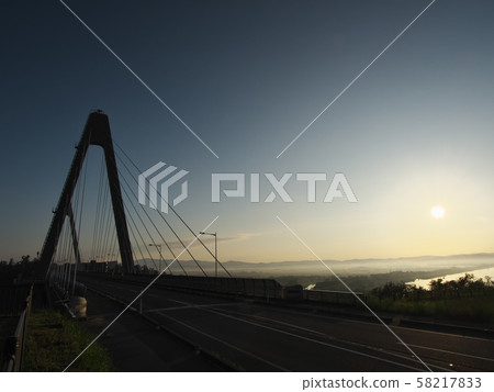 Summer sunrise and inner bridge 58217833