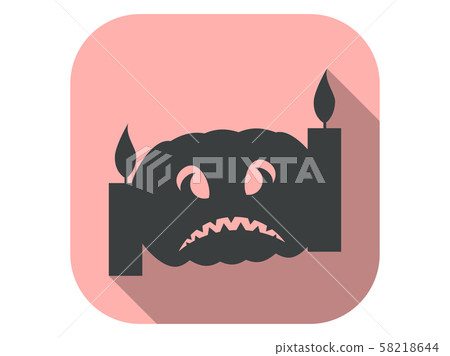 Pumpkin and candles flat icon with long shadow. Pumpkin and candles flat icon with long shadow. 58218644