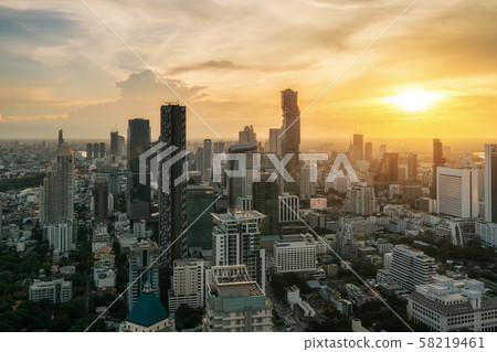 Bangkok, Thailand in Downtown area skyline view Bangkok, Thailand in Downtown area skyline view 58219461