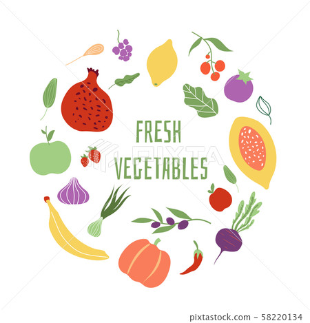 Fruits and Vegetables Logo, Fruits and Vegetables Icons. Stock Vector |  Adobe Stock