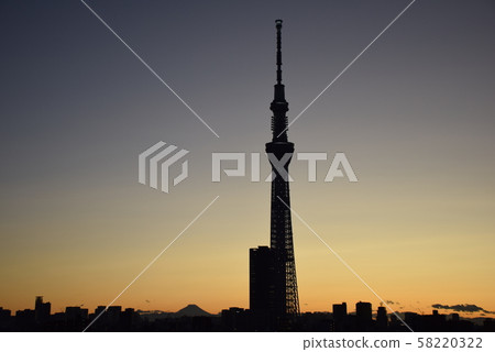 Tokyo Sky Tree and Mt. Fuji Tokyo Sky Tree and Mt. Fuji 58220322