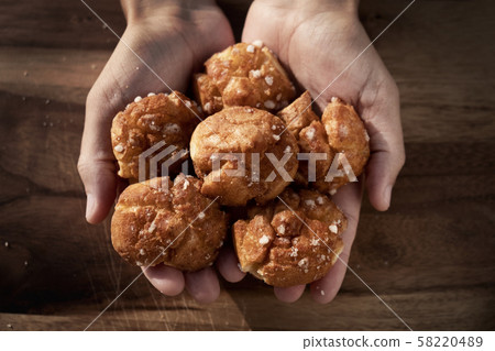 chouquettes, pastries typical of France 58220489