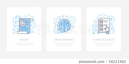 Employment and recruitment - line design style icons set 58221482