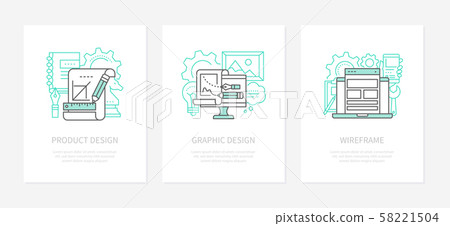 Product design, creativity concept linear icons set Product design, creativity concept linear icons set 58221504