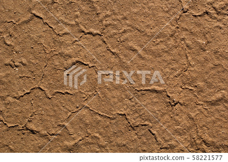 Natural white salt crystal texture on the sand, macro, close up. Salty lake shore background 58221577