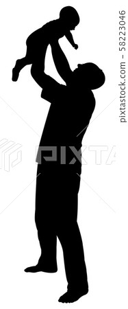 a man and baby silhouette vector 58223046