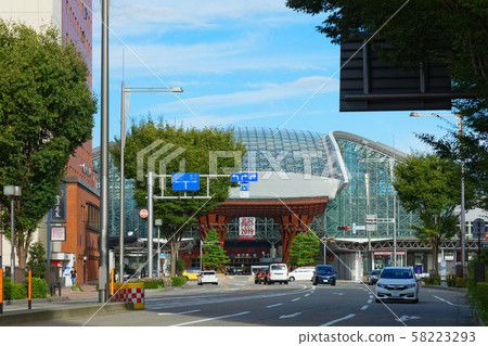 Kanazawa Station drum gate and hospitality dome 58223293