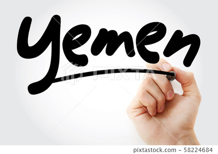 Hand writing Yemen with marker Hand writing Yemen with marker 58224684